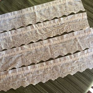 4 ivory cutout embroidered curtain tie backs